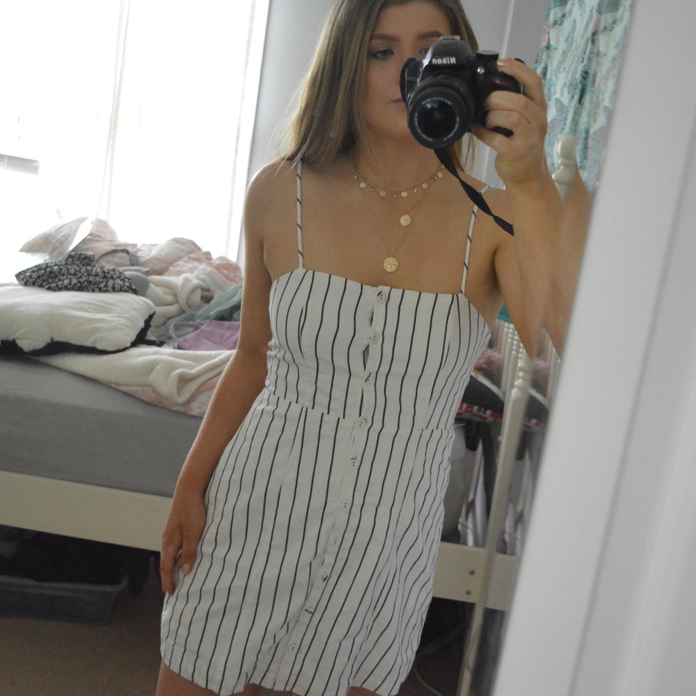 Forever21 Black and White Button Up Dress